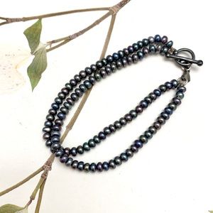 Genuine Freshwater Pearls Double Loop Bracelet